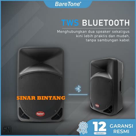 Jual Speaker Aktif Portable 15 Inch BARETONE MAX BT 3H1515BWR 15 BWR