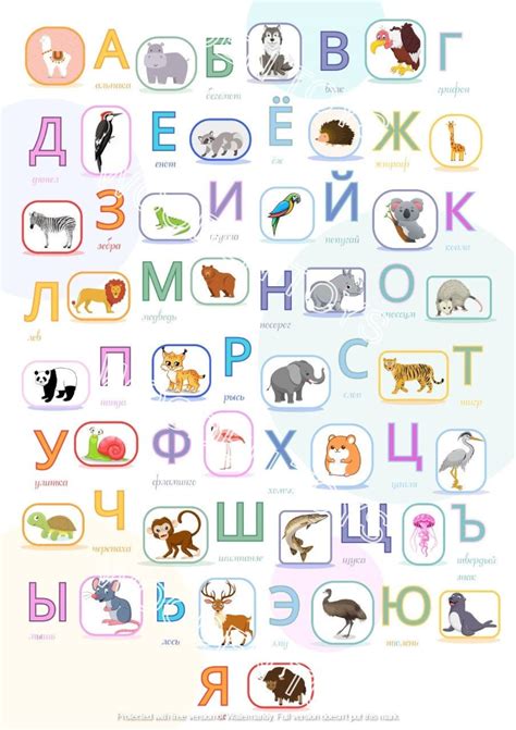 Russian Alphabet Animal Alphabet Digital Alphabet Nursery - Etsy