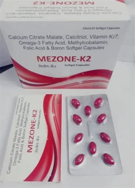 Vitamin K2 And Calcium Citrate Malate Omega3 Fatty Acid Vit B12 Soft Gel Capsule At Rs 230