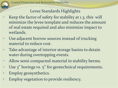 PPT - State Levee Standards for Coastal Levee Districts PowerPoint Presentation - ID:3071417