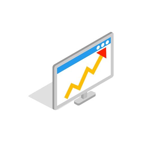 Gr Fico En El Icono Del Monitor De La Computadora En Estilo Isom Trico