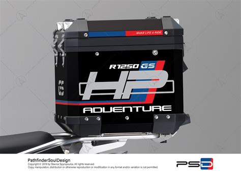 R Gs Adventure Hp Style Bmw Aluminium Top Box Hp Stickers Kit