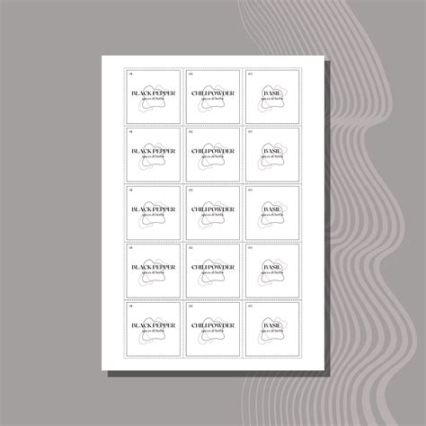 Editable Avery Spice Jar Labels Modern Minimalist Printable Spice Jar