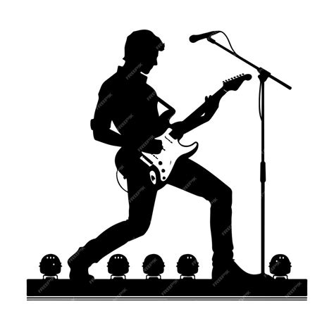 Guitarist Concert Silhouette Vector Premium Ai Generated Vector