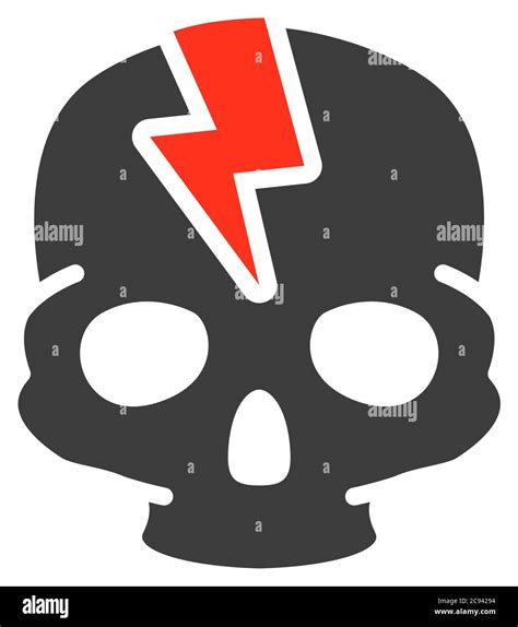 Skull With Acute Pain Colored Icon Broken Cranium Bone Structure Of