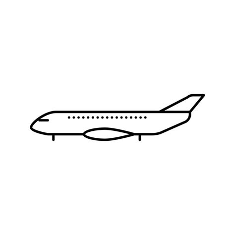 Regional Jet Airplane Aircraft Line Icon Vector Illustration 19592286