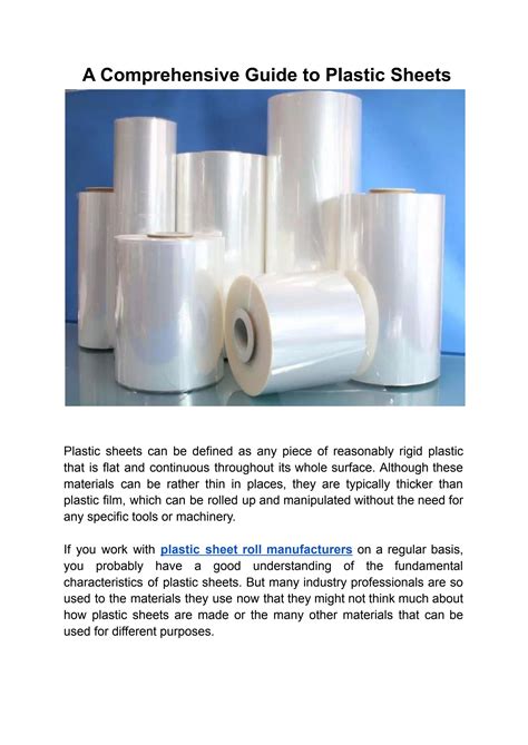 A Comprehensive Guide To Plastic Sheets By Mapleleaf Issuu