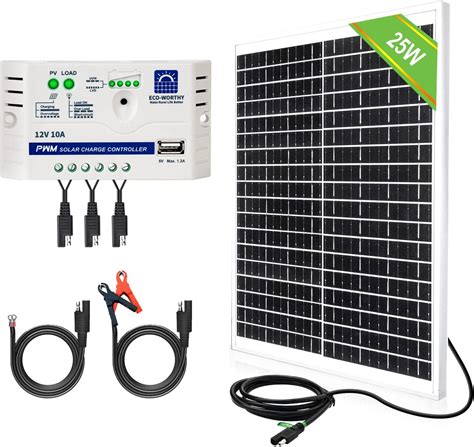 Eco Worthy 25w 12v Solar Panel Battery Charger Kit For Solar Battery Charger And Maintainer