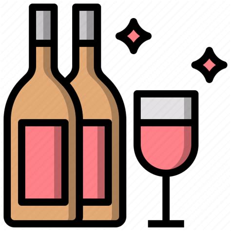 Alcohol Alcoholic Bottle Drink Drinks Glass Wine Icon