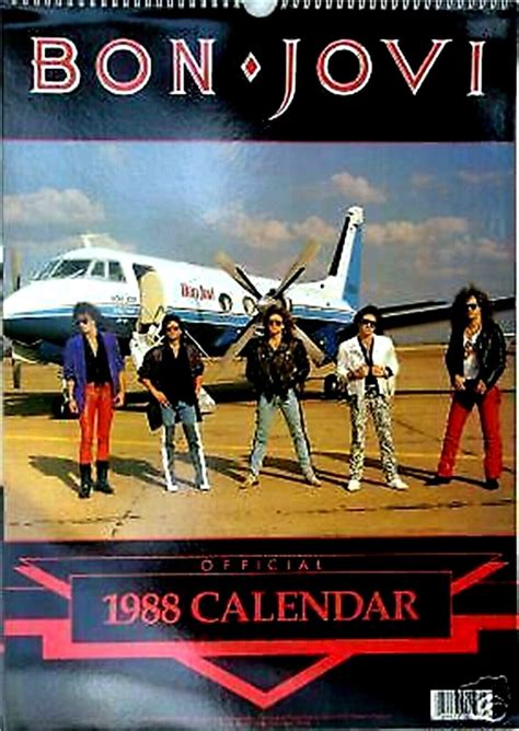 1988 Bon Jovi Official Calendar Jon Bon Jovi Rock Band Etsy UK