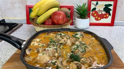 Курица с Грибами в Сметанном Соусе под Сыром #рецепт #рецепты #еда # ...