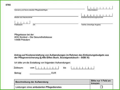 Aok Nordost Antrag Auf Entlastungsbetrag Pdf Sgb Xi