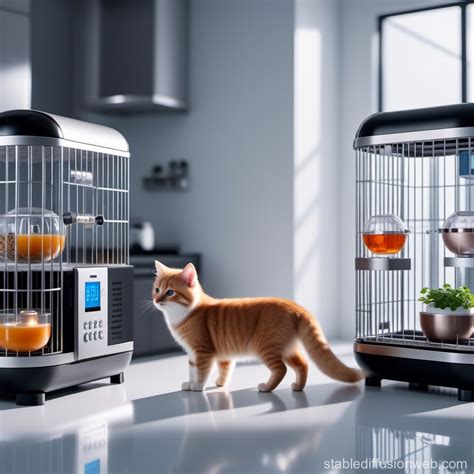 High-Tech Automated Pet Habitat | Stable Diffusion Online