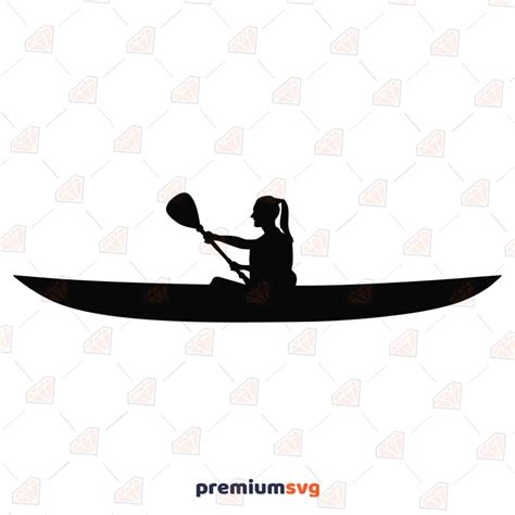 Kayak Girl Svg Silhouette Premiumsvg