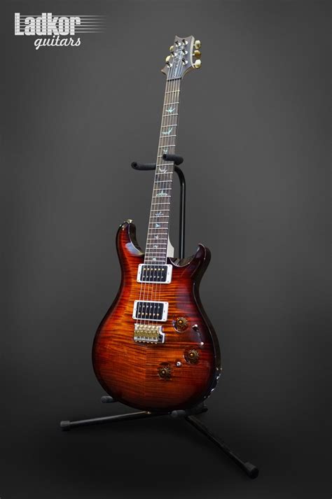 2017 Prs Custom 24 Piezo P24 10 Top Black Gold Cherry Wrap Burst Wood