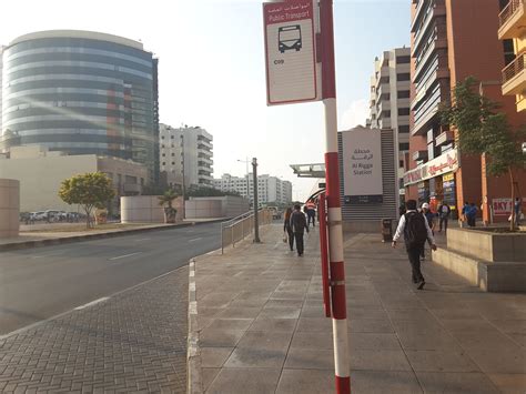 Al Rigga Metro Station A Bus Stop Public Transport In Al Muraqqabat