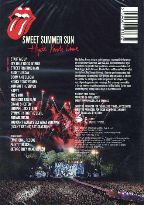 Rolling Stones Sweet Summer Sun Hyde Park Live DVD Musik