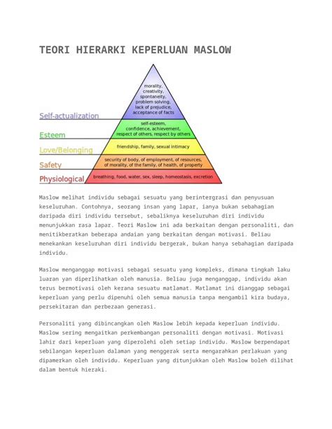 Teori Hierarki Keperluan Maslow The Best Porn Website