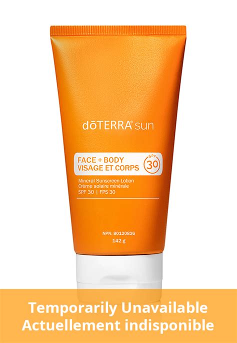 DoTERRA Sun Face Body Mineral Sunscreen Lotion NHP DoTERRA Essential Oils