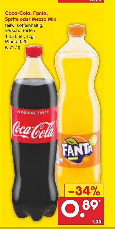 Coca Cola Fanta Sprite Oder Mezzo Mix Angebot Bei Netto Marken