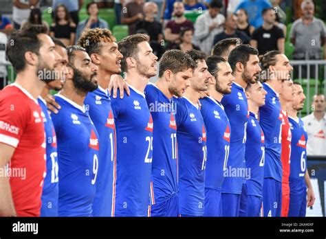 France National Volleyball Team During The National Anthem Volleyball