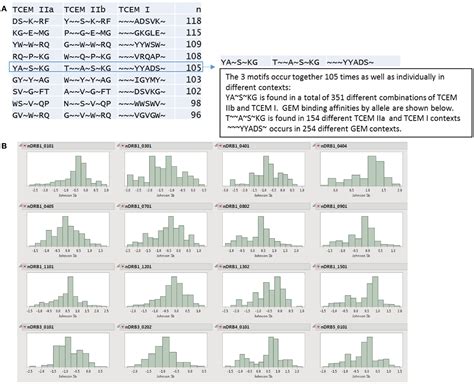 Frontiers Frequency Patterns Of T Cell Exposed Amino Acid Motifs In