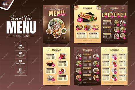 Premium Vector Modern Food Menu For Restaurant Or Cafe Template