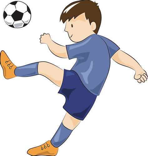 Soccer Boy Player Kicking Ball Vector Art At Vecteezy