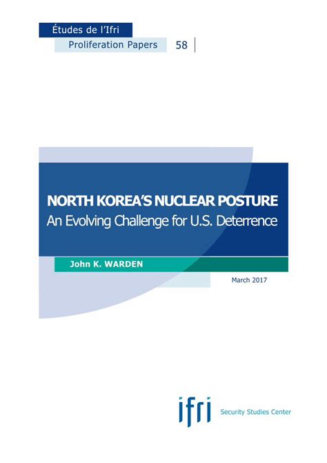 Pdf North Korea S Nuclear Posture Ifri Pdf Filenorth Koreas