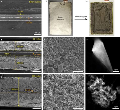 Post cycling characterization of Li metal anodes in the 300 Wh kg¹