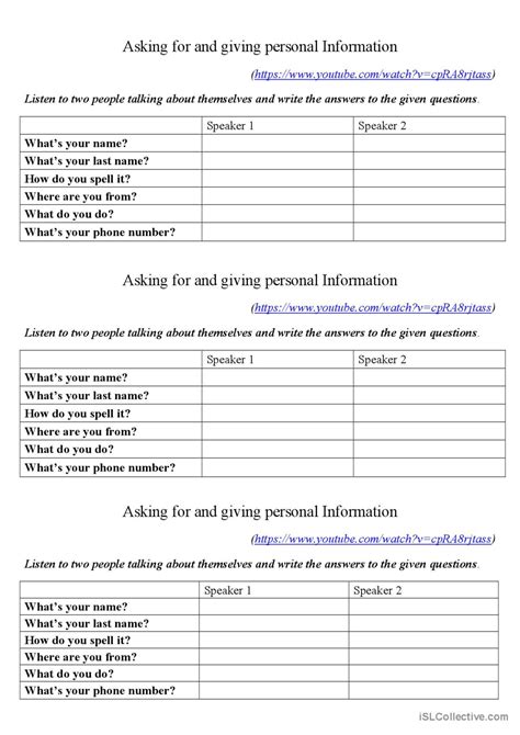 Asking For And Giving Personal Infor English ESL Worksheets Pdf Doc