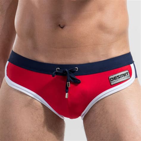 Men S Drawstring Low Waisted Swimwear Swim Briefs Bikini Sexy Swimming Trunks EBay