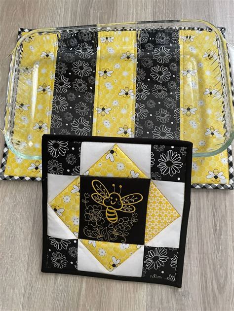 Quilted Casserole Hot Pad Scrappy Patchwork Trivet And Potholder Gift Quilted Potholder