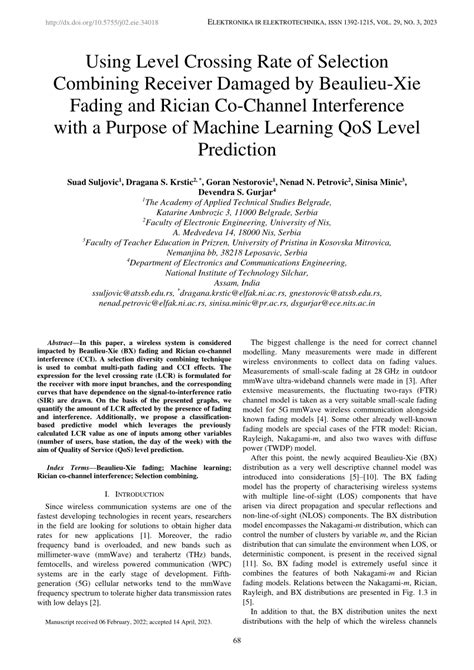 PDF Using Level Crossing Rate Of Selection Combining Receiver Damaged