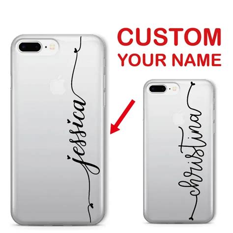 Personalized Custom Name Text Soft Clear Phone Case For Iphone 5 5s 6 6s 6plus 7 7plus 8 8plus X