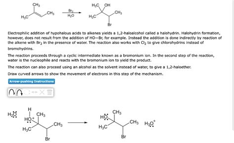 Solved Hr2O Electrophilic Addition Of Hypohalous Acids To Chegg