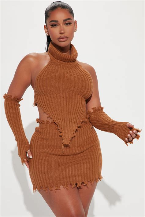 Can T Stop 3 Piece Skirt Set Brown Fashion Nova Matching Sets Fashion Nova