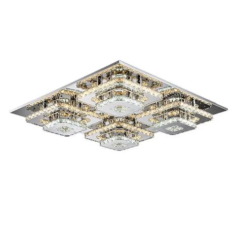 Modern 96W L67 W67cm Led kristal tavan ışık kare ev için Modern