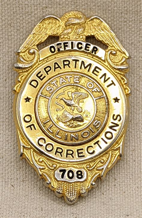 Nice 1960s Illinois Department of Corrections Officer Badge #708 ...