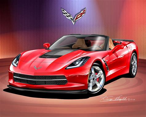 C7 Chevrolet Corvette Stingray Convertible Torch Red Silver Wheels