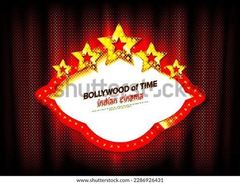 Bollywood Indian Cinema Banner Text Vintage Stock Illustration