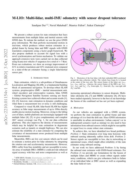 PDF M LIO Multi Lidar Multi IMU Odometry With Sensor Dropout Tolerance