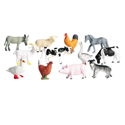 Paquete De 12 Figuras De Animales De Granja En Miniatura Juguetes De