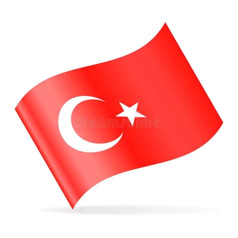 Icono Redondo Del Vector De La Bandera De Turquía Stock De Ilustración