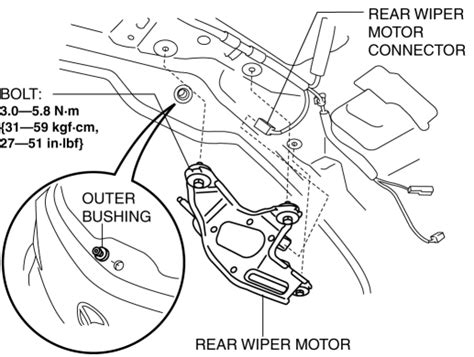 Mazda Service Manual Rear Wiper Motor Removal Installation Wipers