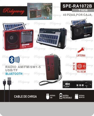 SPE RA1072B T1636 BOCINA PORTATIL BLUETOOTH 40 PZAZ POR CAJA Ridgewaymx