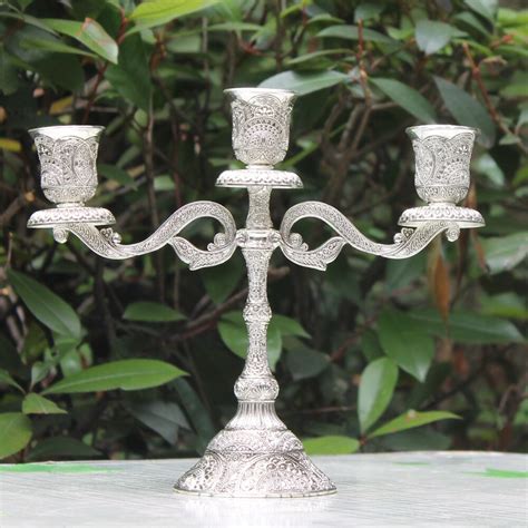 IMUWE portavelas de Metal con diseño de 3 brazos candelabro de mesa