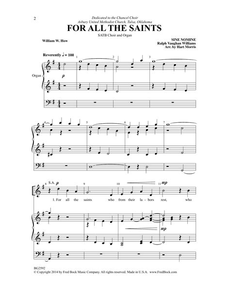 For All The Saints By Hart Morris Sheet Music For Satb Choir At Sheet Music Direct