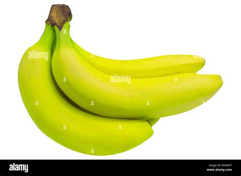 Yellow Bananas Isolated On White Background Close Up Of Ripe Bananas