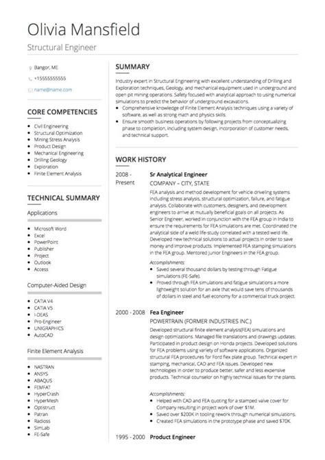 Civil Engineer Cv Example Engineering Resume Civil Engineer Resume